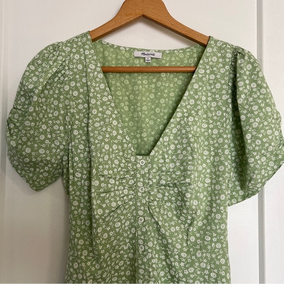 Madewell V-Neck Button-Front Mini Dress - Picture 2 of 9